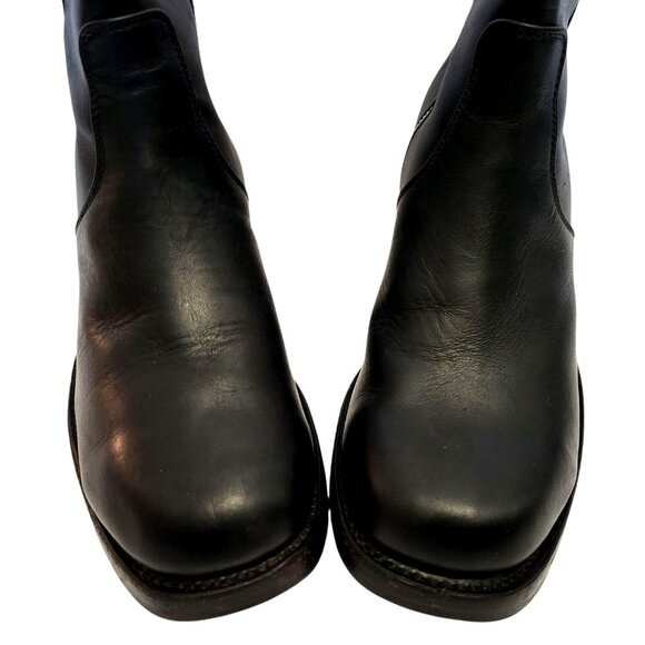 FRYE Campus Short Boot Black Leather Western Cowgirl Moto - Picture 3 of 10